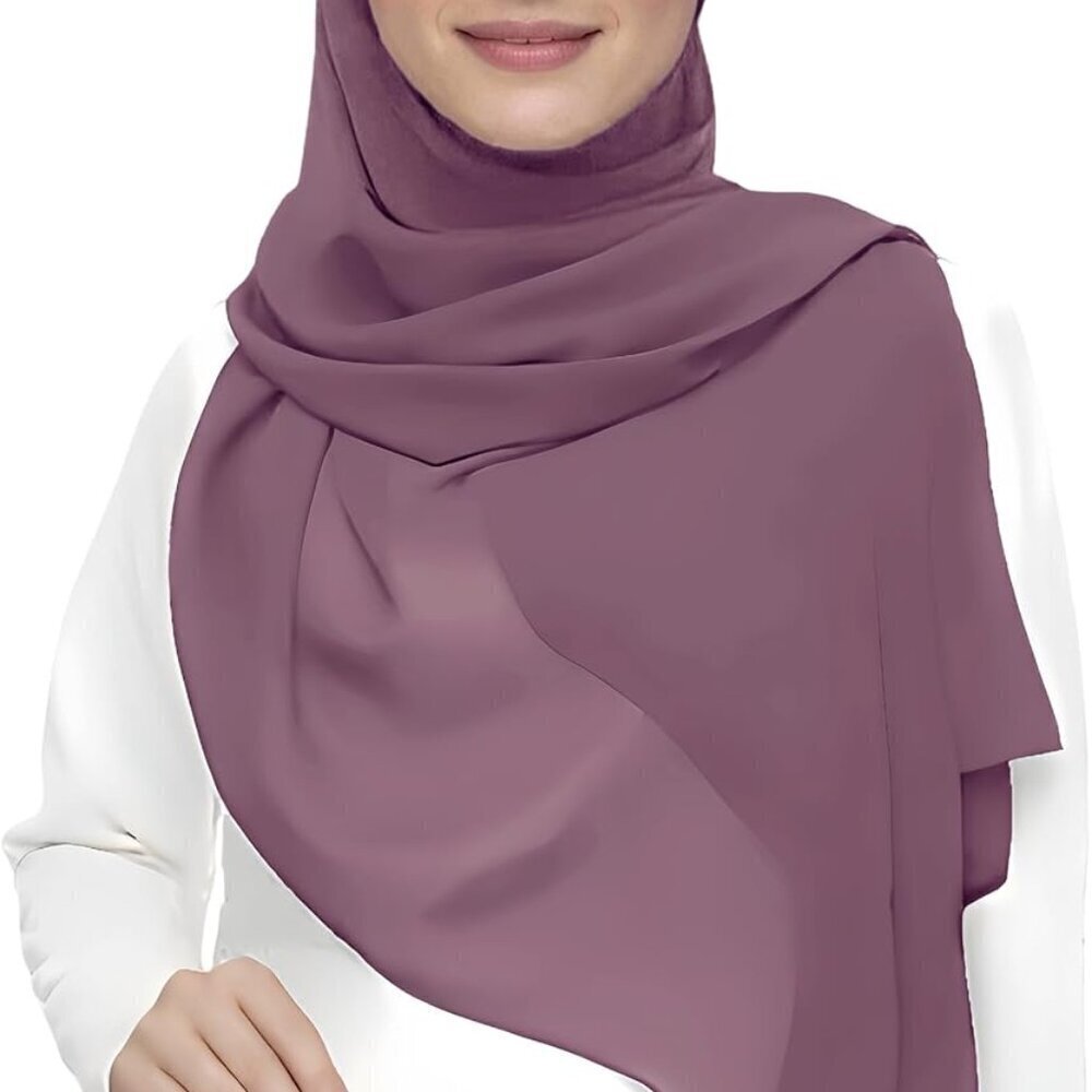 Premium Chiffon Hijab Head Scarf Shawl for Women Light & Elegant 28x72